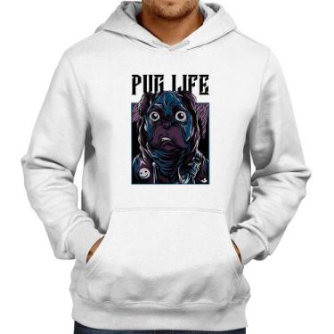 Imagem de Moletom Pug Life - Foca na Moda, Branco, M