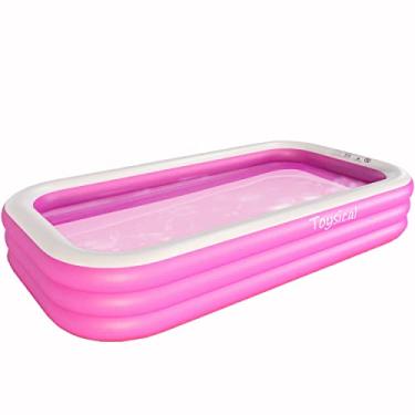 Imagem de Toysical Piscina inflável para crianças e adultos - 118 x 72 x 22 - mais durável do que outras piscinas infláveis para adultos - Inclui adesivos