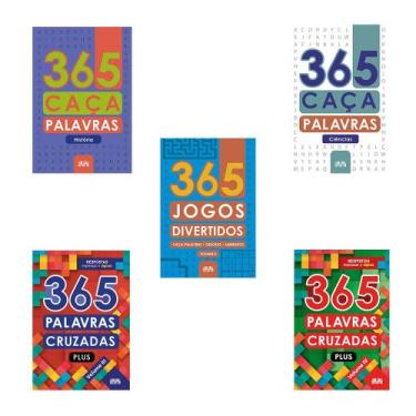 Imagem de Kit Livros Passatempo 365 Palavras Cruzadas/ Caça-palavras/Jogos Diver