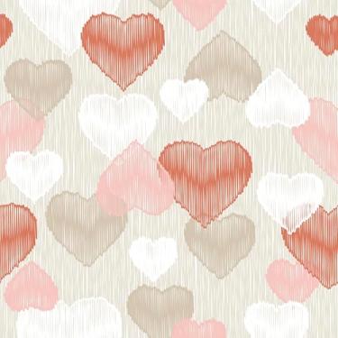 Imagem de Papel De Parede Adesivo Rosa Vermelho Coração 5m