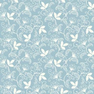 Imagem de Papel De Parede Provençal Flores Azul Autocolante 5m