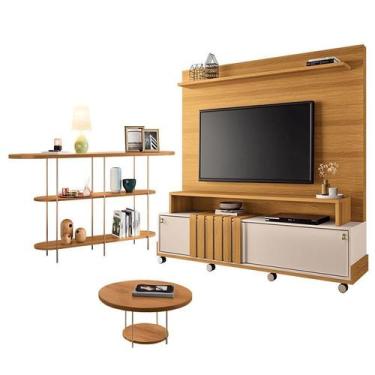 Imagem de Estante Home Theater Bold Off White Cinamomo e Aparador Infinity e Mes