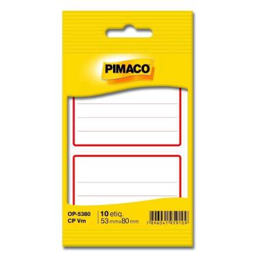Imagem de Etiqueta Escolar OP-5380 53x80mm 10 Unidades Pimaco Pautada