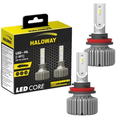 Imagem de Par Lâmpada Haloway LED H1 Luz Branca Fria 12V 11W 6500K