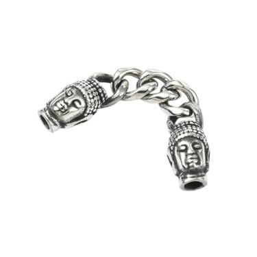 Imagem de Airssory 62 mm, 2 peças, aço inoxidável antigo, extensão de corrente de elos curtos com contas de cabeça de Buda, extensores cubanos de substituição para joias, pulseira, telefone, artesanato DIY