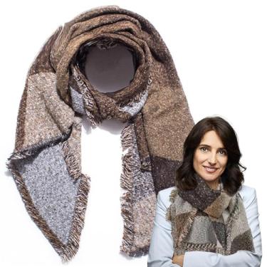 Imagem de Cachecol feminino 228 x 71 cm, macio, quente, à prova de vento, xadrez, para mulheres, leve, adequado para a pele, para atividades diárias de inverno ao ar livre, cachecol para mulheres