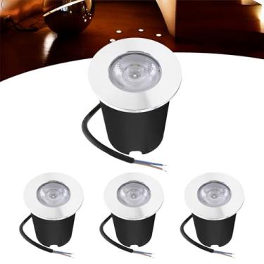 Imagem de Kit 4 Balizador Spot Led Embutir Chão Piso Jardim 1w Quente