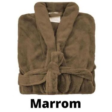 Imagem de Roupão microfibra Adulto Soft Macio roupão de banho Corttex, Marrom