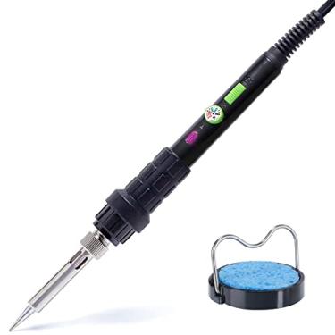 Imagem de YIHUA Kit de ferro de solda 947-III 60W com temperatura ajustável de 220 a 480 °C, kit de solda 2 em 1 com suporte de ferro de solda simples e esponja de limpeza, plugue de alimentação 110V EUA