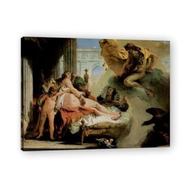 Imagem de Júpiter e Danae Giovanni Battista Tiepolo Impressão em tela – Obra-prima rococó barroca, pintura escolar de Veneza, pintura a óleo decorativa para galeria doméstica 50 x 65 cm