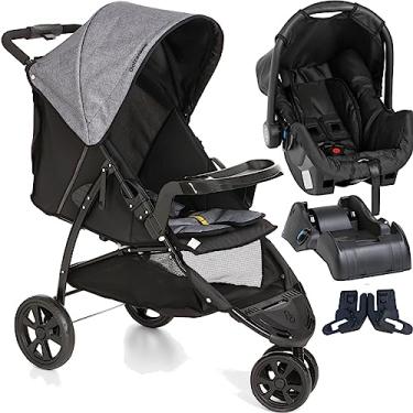 Imagem de Carrinho com Bebe Conforto Base Galz Cross Cinza Preto