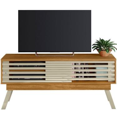 Imagem de Rack Bancada Foz 1.5 2 Portas Pé Palito Tv Até 65 Polegadas Cumaru/opala