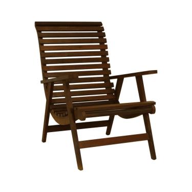 Imagem de Poltrona Summer Madeira Imbuia Maciça Assento E Encosto Ripado Stain Imbuia