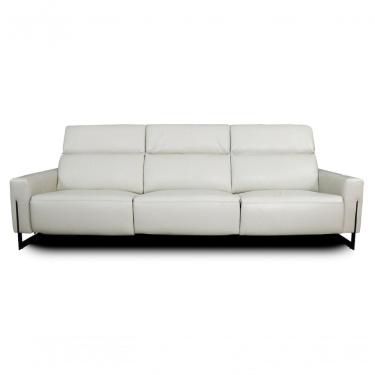 Imagem de Sofá Reclinável Elétrico De Couro Legend Off White- Mempra (3 Módulos)