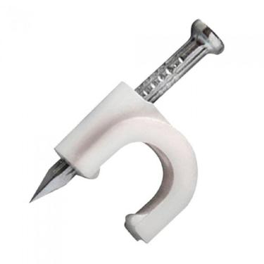 Imagem de Fixa Fio- Cabo Rg6 8mm Branco Com Prego De Aco Pacote...