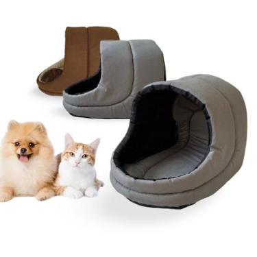 Imagem de Cama caminha toca iglu para cachorro gato pet casinha suede fundo impe