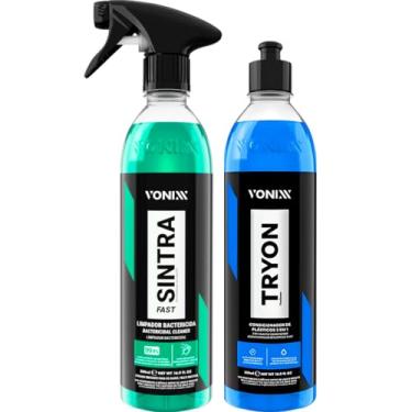 Imagem de Kit Tryon Vonixx 3 em 1 Condicionador de Plásticos e Borrachas Automotivas Acabamento Acetinado Sintra Fast Limpador Multiação