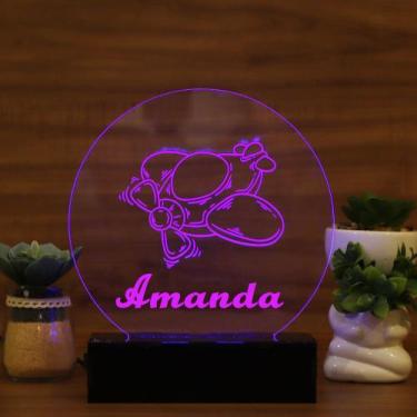Imagem de Luminária Abajur Aviãozinho LED Rosa - Bold