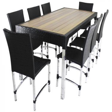 Imagem de 8 Cadeiras Cannes E Mesa Retangular Com Tampo Trama Original Argila