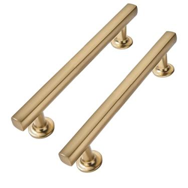 Imagem de CABDM 3-3/4 polegadas (96 mm) pacote com 10 alças de liga de zinco champanhe brozne, puxador de armário simples moderno, alça de guarda-roupa, penteadeira, puxador de ferragens para móveis