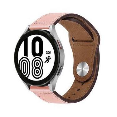 Imagem de Pulseira Rosa de Couro 20mm Compativel Smartwatch Watch3 41/45mmActive