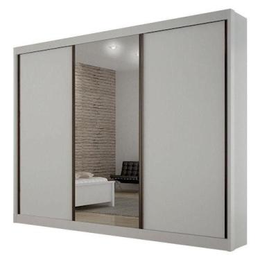Imagem de Guarda Roupa 6 Gavetas San Marino Premium Com Espelho Branco  Leifer M