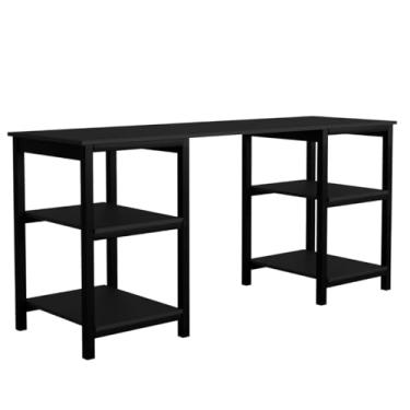 Imagem de Home Office Escrivaninha Mesa de Estudo Sem Prateleira 1,70 Metros Computador Innovare Escritório Quarto (Preto com Preto)