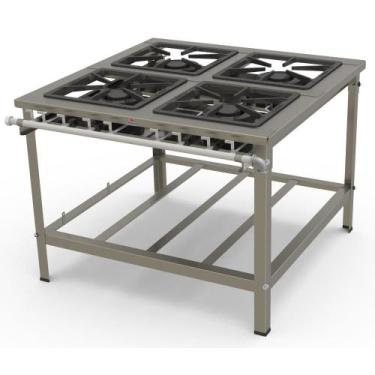 Imagem de Fogão Progás 4 Queimadores Duplos de Encosto PMD-400F