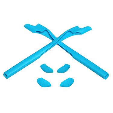 Imagem de Eye Opening Stuff Kits de borracha para substituição e nariz compatíveis com óculos de sol Oakley Half Jacket 2.0 OO9144/2.0 XL - azul celeste