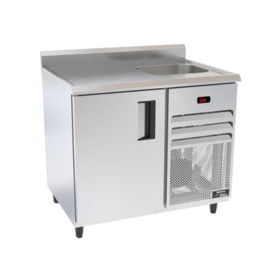 Imagem de Balcão Congelados Venâncio 100cm Inox Borda Espelhada com Cuba 220V VC