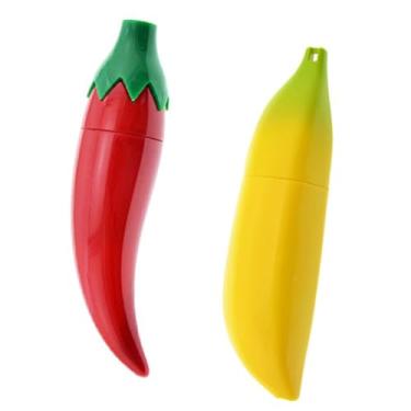 Imagem de IEUDNS 2x Tubo de Agulha de Costura Garrafa Banana e Pimenta em Forma de Caixa de Armazenamento Doméstico Estojo de Agulha de Costura Manual para Ferramentas