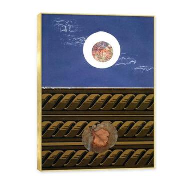 Imagem de Moldura dourada. Arte de parede de pinturas famosas, (sem título 46) por Max Ernst, pôster impresso em tela, imagem de arte abstrata para sala de estar quarto decoração de casa. 50 x 70 cm - 19,6 x