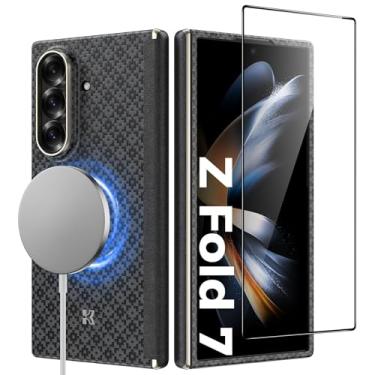 Imagem de BENKS para Samsung Galaxy Z Fold 7 com Película Protetora, Capa de Kevlar Compatível com MagSafe, Capa Magnética Antichoque com Proteção da Dobradiça, ArmorGrid ArmorAir Grand Combo