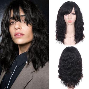 Imagem de Peruca WIGNEE Natural Wave 100% cabelo humano virgem 35 cm com franja
