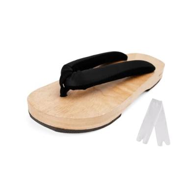 Imagem de Cutey May Tamancos de madeira japoneses Geta Pantufas, Madeira e preto, 7-8