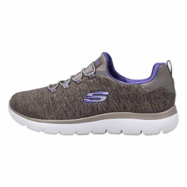 Imagem de Skechers Mocassins femininos Summits Quick Getaway, Carvão/violeta, 7 Wide