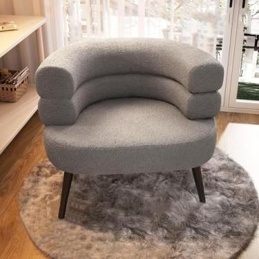 Imagem de Cadeira De Braço Cadeira De Acento, Cadeira De Sotaque, Grande Superfície De Assento, Não Lotada, Estável Carga-suporte, Durável, Moderna E Simples Cadeira De, Lightgrey, 70 * 50 * 70cm