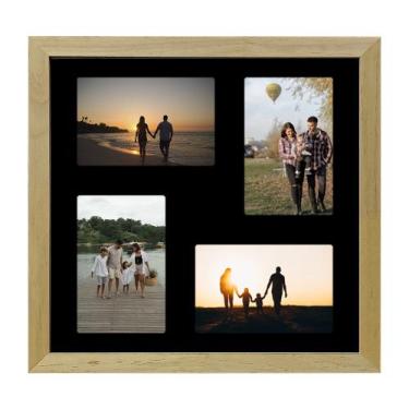 Imagem de Quadro Multifoto 4 Fotos 10x15 Porta Retrato de Parede 30x30 - SHD Sol