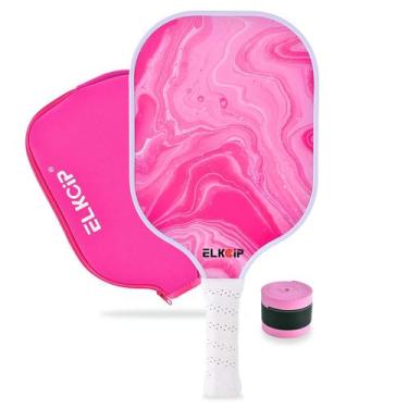 Imagem de Pickleball Paddle ELKCIP Composite Pink para mulheres com capa