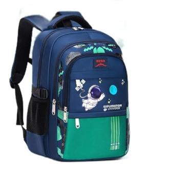 Imagem de Mochila Ortopédica Infantil, Astronauta, Impermeável (Verde)