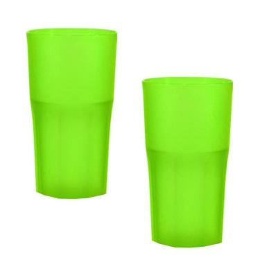 Imagem de Kit 2 Copos Roma Verde Neon 360Ml Plástico Premium