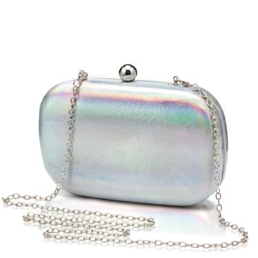 Imagem de CARIEDO Bolsa feminina de strass para noite, bolsa de mão de cristal para casamento, formatura, noite, festa, Prata 991, 18.5 x 12 x 5 cm / 7.2 x 4.7 x 1.96 inches, Elegante