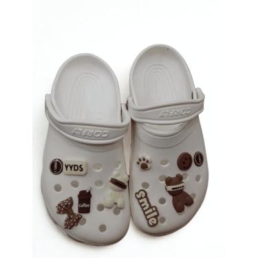 Imagem de Chinelo Feminino Estilo Babuche Pigente Corfly Baixo 100% EVA Solado Leve Antiderrapante broches enviados aleatorio (Branco, BR, Adulto, Faixa Numérico, 35, 36)