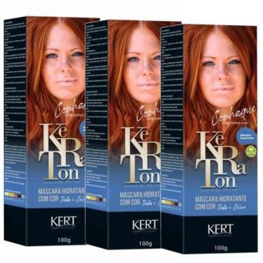 Imagem de Kit 3 Keraton Tonalizante Banho De Brilho Conhaque - Kert