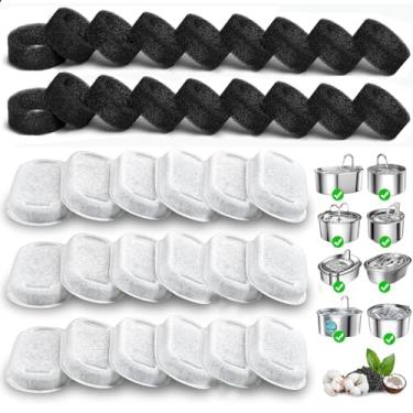 Imagem de Filtros de fonte de água Cat, pacote com 48 filtros de substituição para fonte de água para cães de aço inoxidável de 3,061 g/3,2L e 1,899 g/2L