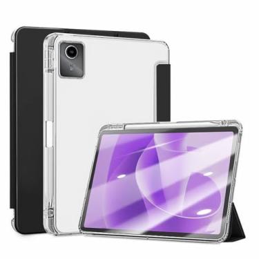 Imagem de Capa com suporte para tablet Lenovo Idea Tab Plus de 12,1 polegadas, capa frontal de poliuretano FJIASTB resistente a arranhões e capa traseira de TPU à prova de choque com suporte para caneta