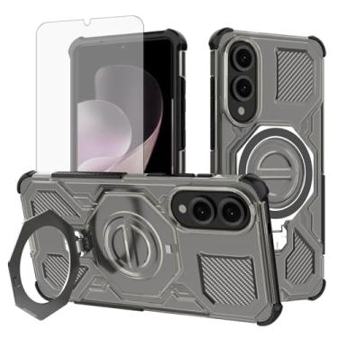 Imagem de Furill Capa de celular para Samsung Galaxy S25 Edge 5G com protetor de tela de vidro temperado fino suporte magnético anel protetor transparente capa de celular S25Edge 25S S 25 25Edge 6,66 2025