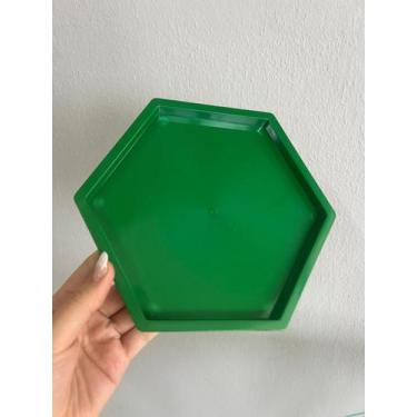 Imagem de Kit 4 Bandejas Sextavadas MDF 20x20cm Decoração Para Festas Mesa de Do