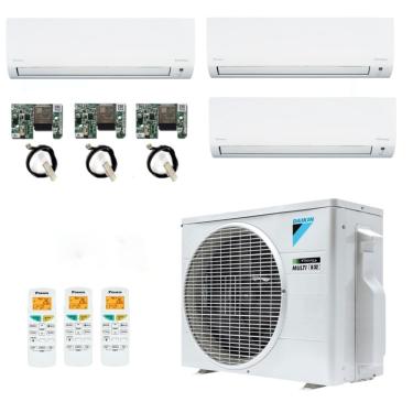 Imagem de Ar-Condicionado Tri Split Inverter R-32 Daikin 18.000 (2x Evap HW 9.000 + 1x Evap HW 12.000) Só Frio 220V + Módulo Wi-Fi