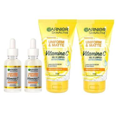 Imagem de Garnier Antimarcas Vitamica C Kit - 2x Gel de Limpeza Facial + 2x Séru
